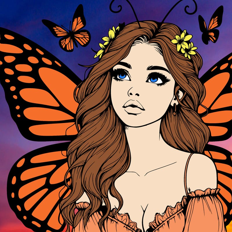 butterfly fairy realistic girl