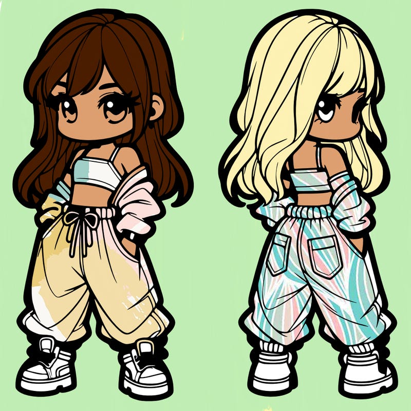 girl in crop top and baggy pants