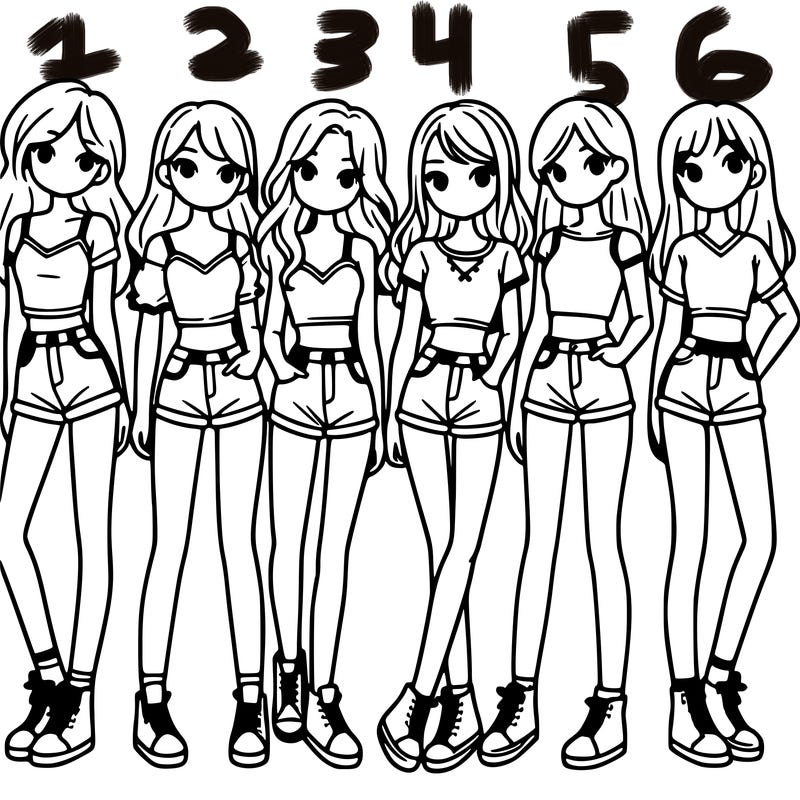 a group of girls wearing crop tops and shorts