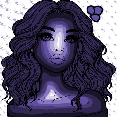 realistic girl with wavy hair and lips