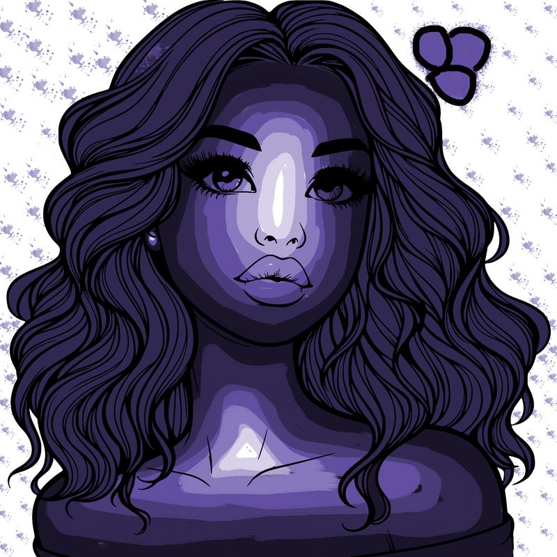 realistic girl with wavy hair and lips