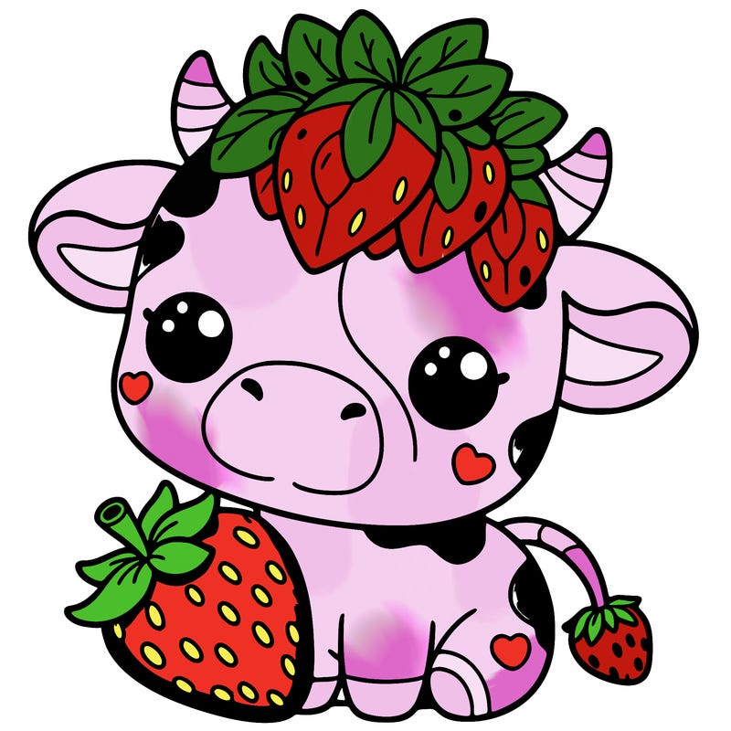 cute strawberry cow
