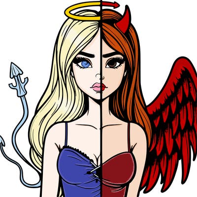 devil vs angel realistic girl
