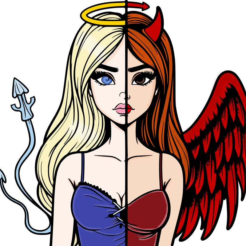 devil vs angel realistic girl