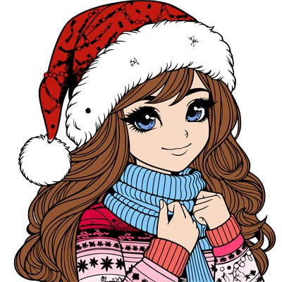 realistic christmas girl