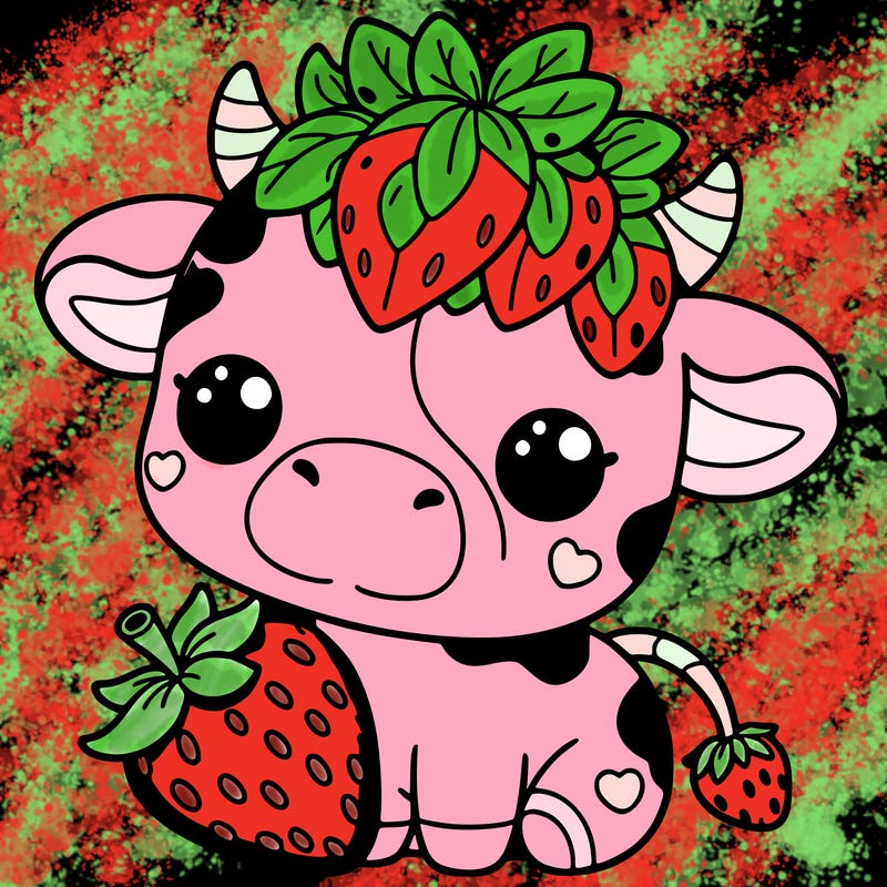 cute strawberry cow