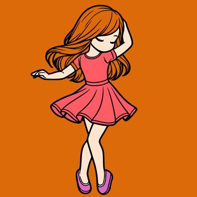 girl dancing  realistic