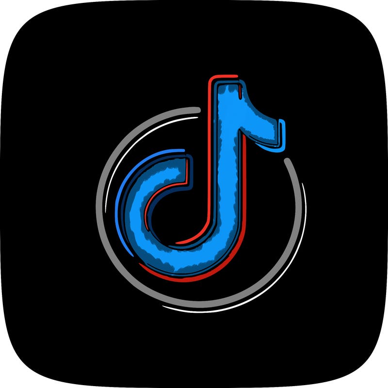 tiktok logo neon