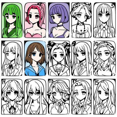 girls that look diffrent anime