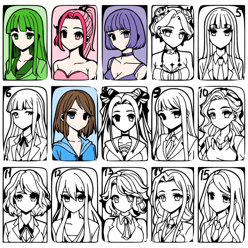 girls that look diffrent anime