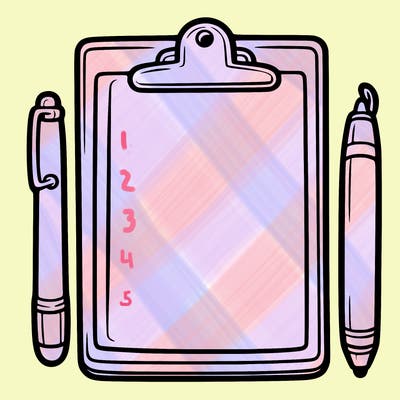 blank clip board with pen