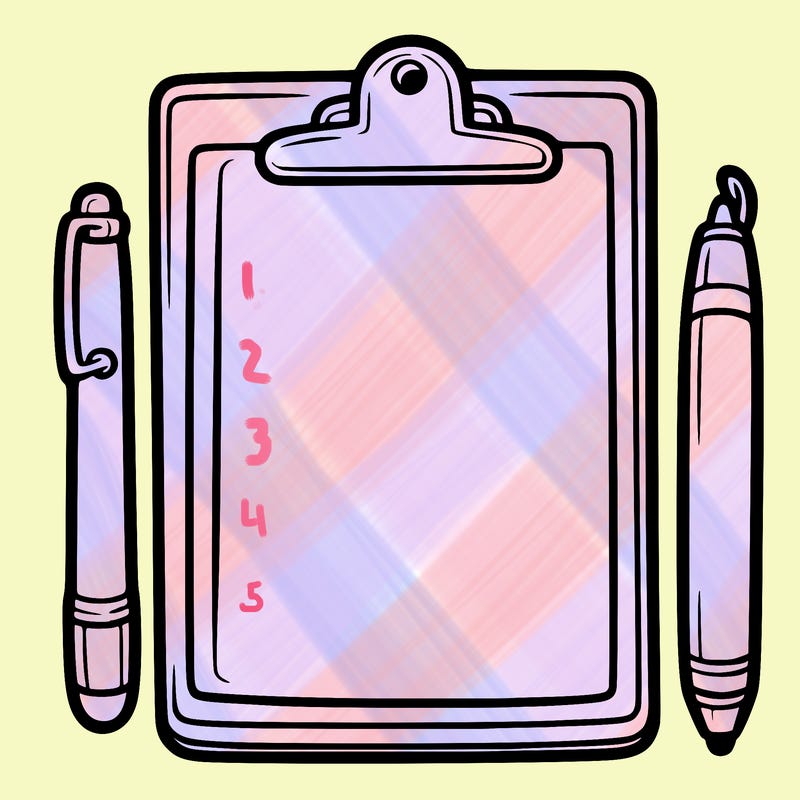 blank clip board with pen