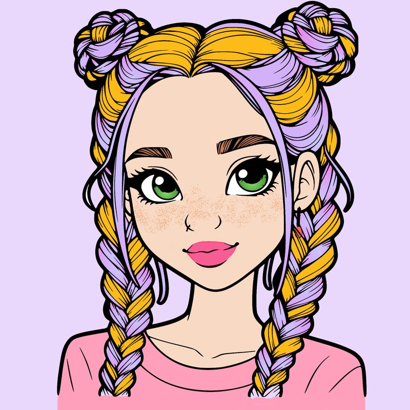 realistic girl with braids