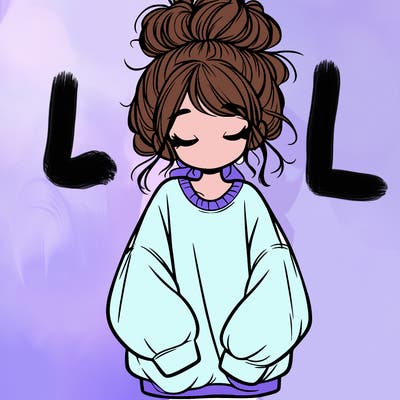 girl with baggy sweatshirt and messy bun