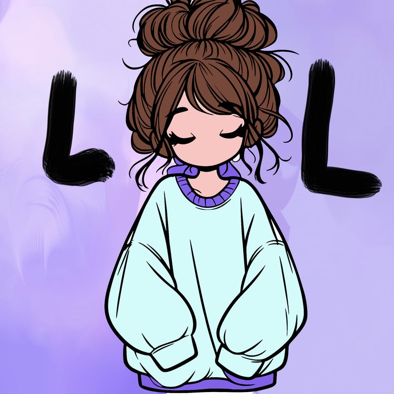 girl with baggy sweatshirt and messy bun