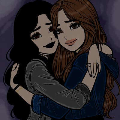 realistic girls hugging