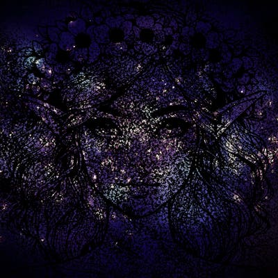 realistic female elf with flower crown