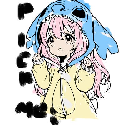 anime girl in a stitch onsie