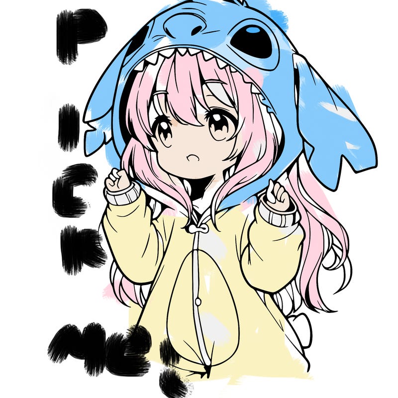 anime girl in a stitch onsie