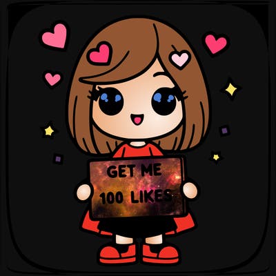 a girl with a sign that says get me 100 likes