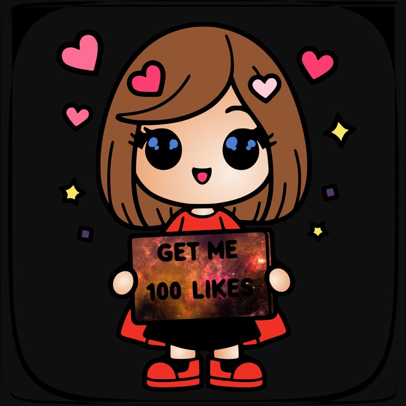 a girl with a sign that says get me 100 likes