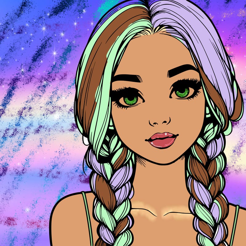 realistic girl with braids