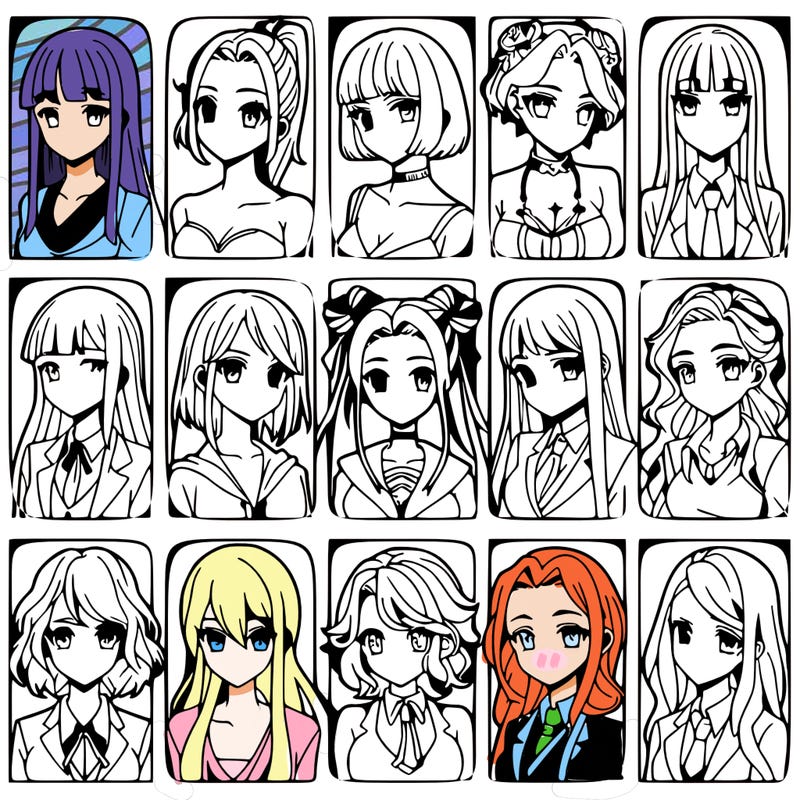 girls that look diffrent anime