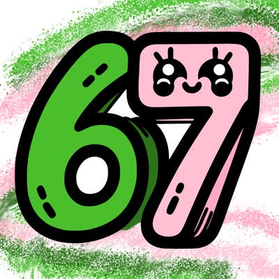 the numbers 67