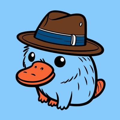 platypus with a hat