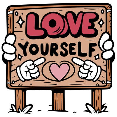a sign where it is written: love yourself