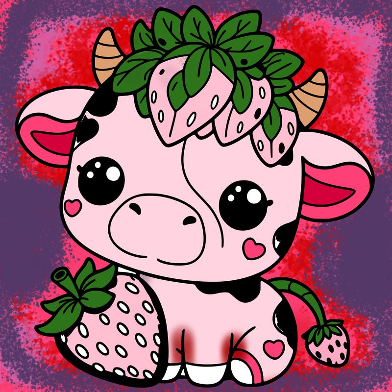 cute strawberry cow