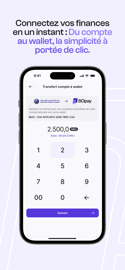 BCIpay - BCIpay mobile app interface for transferring funds from a bank account to a digital wallet