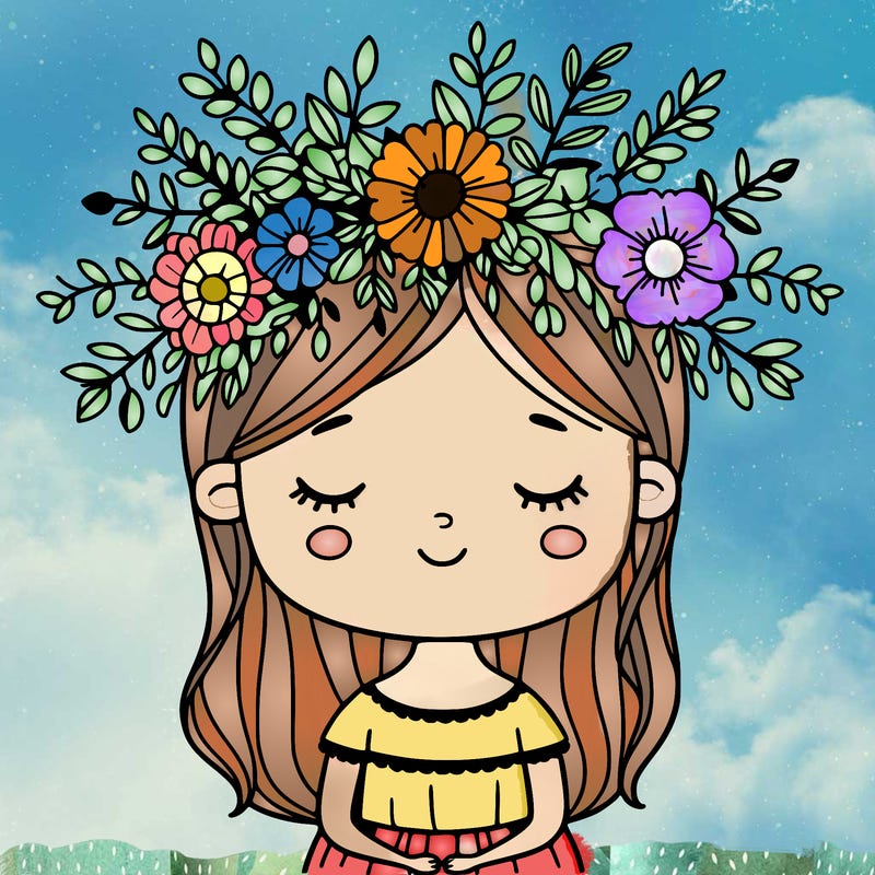 girl with flowers crown
