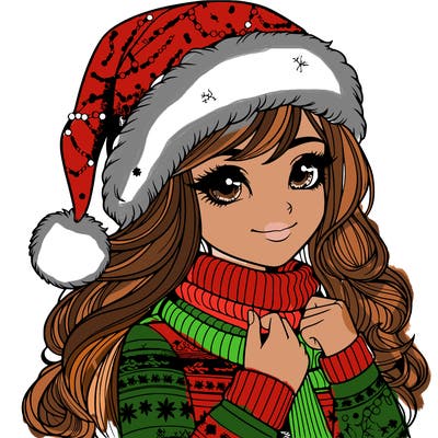 realistic christmas girl