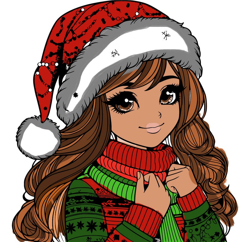 realistic christmas girl