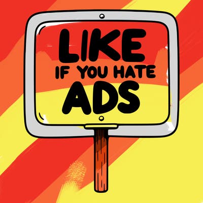a sign that says like if you hate ads
