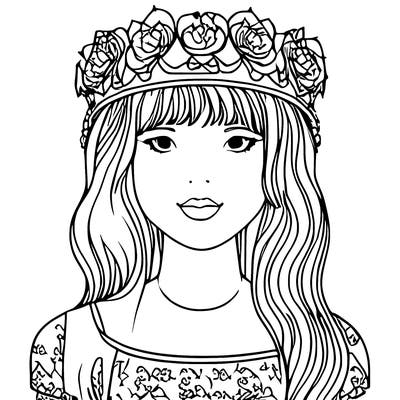 girl with flowers crown