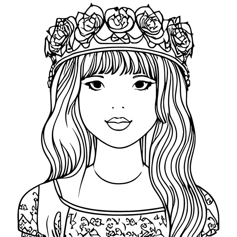 girl with flowers crown