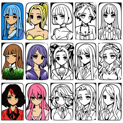 girls that look diffrent anime