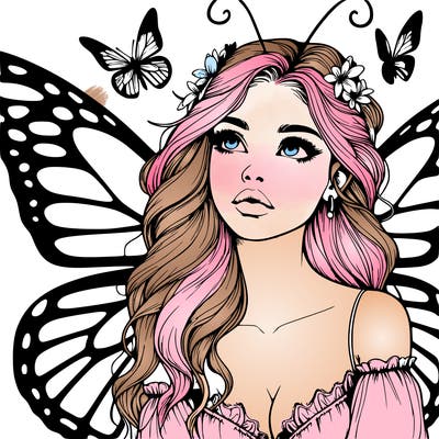 butterfly fairy realistic girl