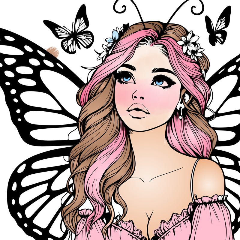 butterfly fairy realistic girl