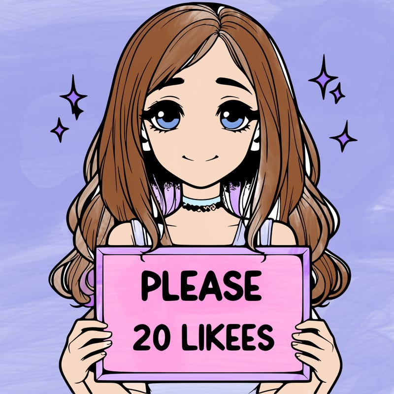 realistic girl holding a sign that says please 20 likes