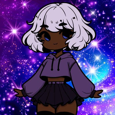 cute femboy with short, fluffy hair that softly frames their face, wearing a cropped hoodie, paired with a flouncy short skirt, and thigh-high stockings