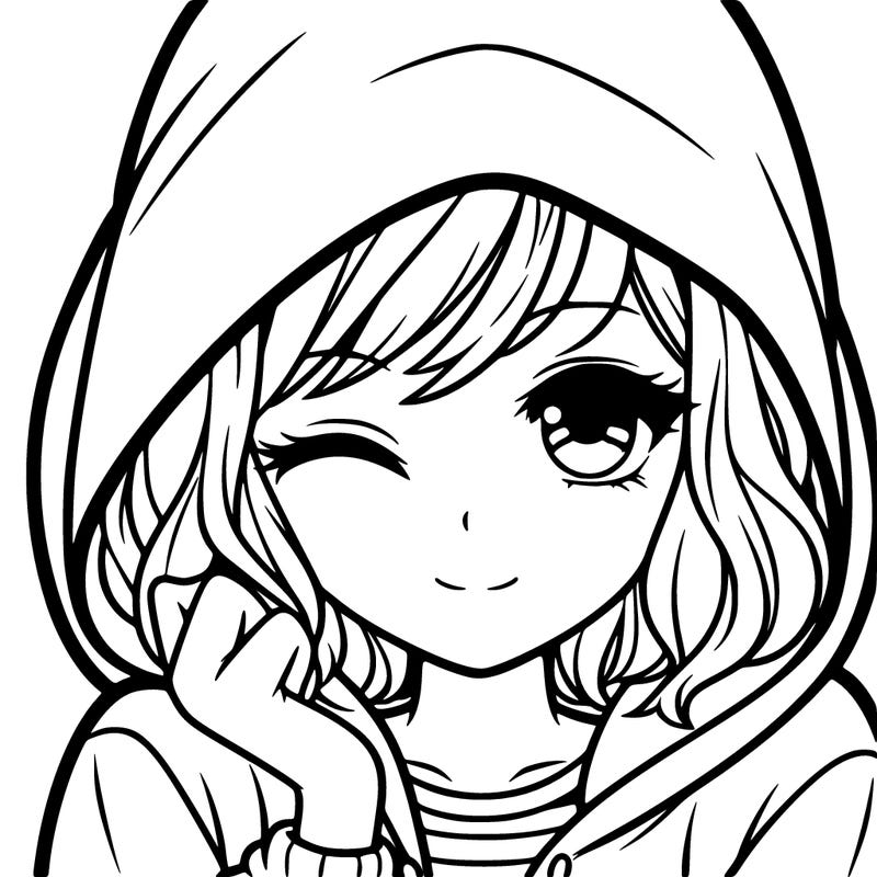 girl with hoodie half covering face