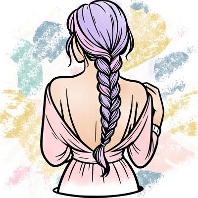 woman turning her back with a braid