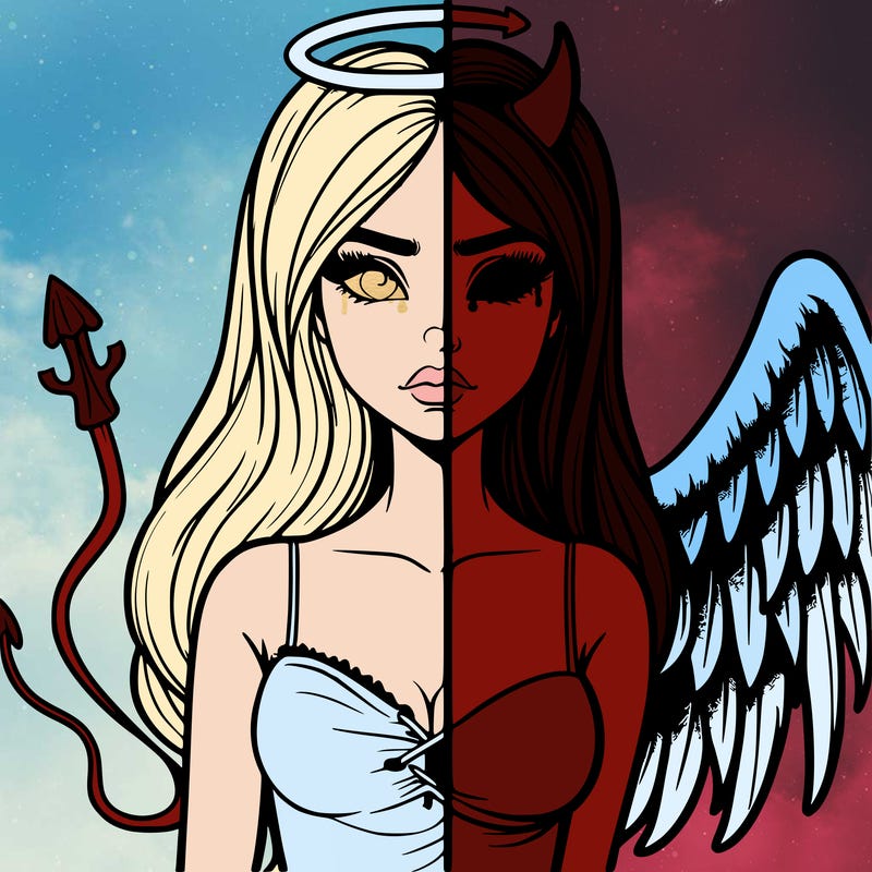 devil vs angel realistic girl