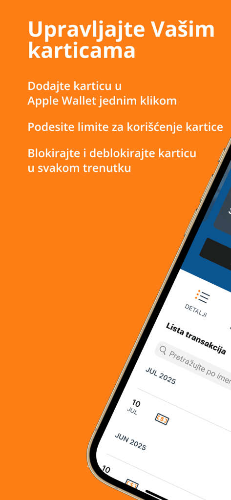 Interfaccia di gestione carte di SmartHALK mBanking che mostra l'integrazione con Apple Wallet e la cronologia delle transazioni