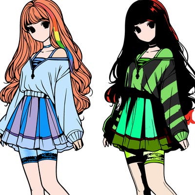 realistic girl in a cute outfit