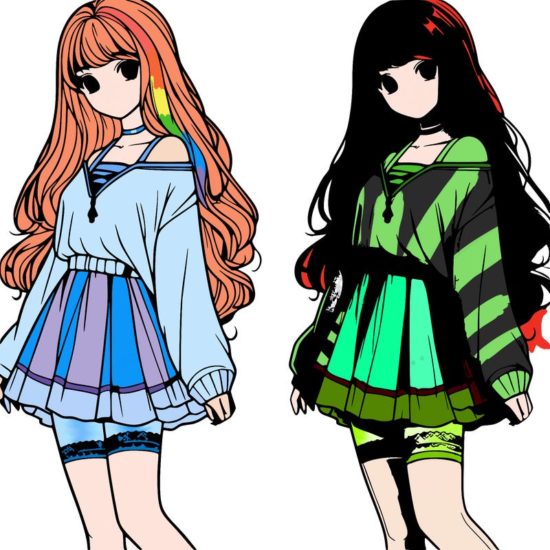 realistic girl in a cute outfit