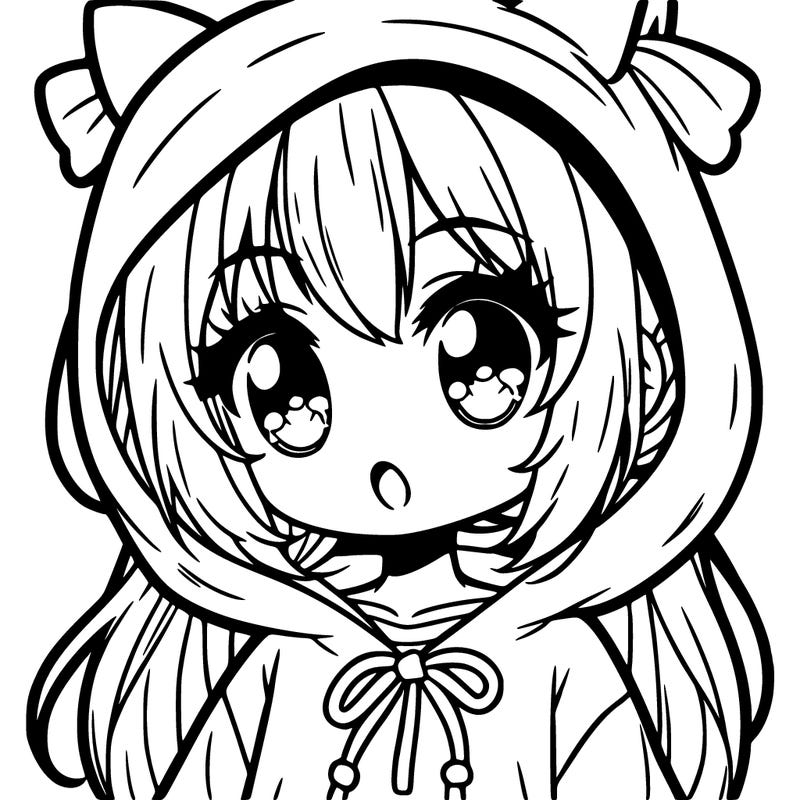 cute anime girl hoodie